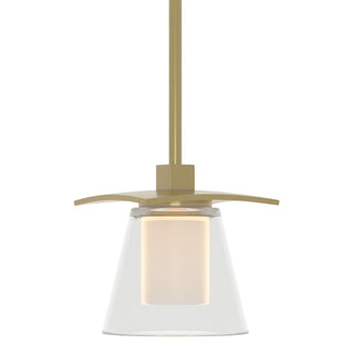 Buy modern-brass-with-clear-glass-with-opal-diffuser-zu-glass-and-clear-shade Wren Mini Pendant by Hubbardton Forge