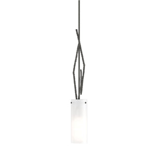 Buy natural-iron-with-opal-glass-gg-glass-and-white-shade Brindille Mini Pendant by Hubbardton Forge