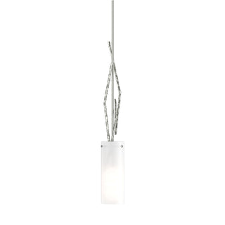 Buy sterling-with-opal-glass-gg-glass-and-white-shade Brindille Mini Pendant by Hubbardton Forge