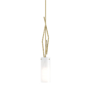 Buy modern-brass-with-opal-glass-gg-glass-and-white-shade Brindille Mini Pendant by Hubbardton Forge