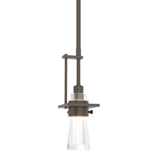 Buy bronze-with-clear-glass-zm-glass-and-clear-shade Erlenmeyer Mini Pendant by Hubbardton Forge