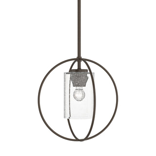 Buy bronze-with-seeded-clear-glass-ii-glass-and-clear-seedy-shade Interlude Mini Pendant by Hubbardton Forge