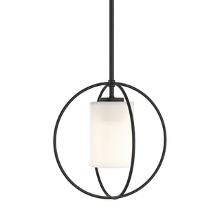 Buy black-with-opal-glass-gg-glass-and-white-shade Interlude Pendant by Hubbardton Forge
