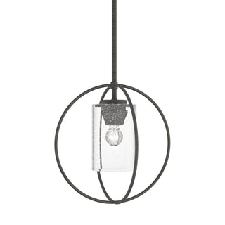 Buy natural-iron-with-seeded-clear-glass-ii-glass-and-white-shade Interlude Mini Pendant by Hubbardton Forge