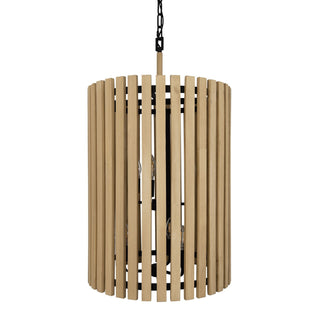 Buy matte-black-honey-blonde-and-woven-natural-shade Suratto Pendant by Varaluz