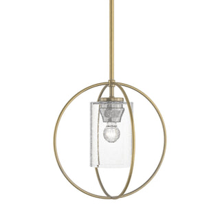 Buy modern-brass-with-seeded-clear-glass-ii-glass-and-clear-seedy-shade Interlude Pendant by Hubbardton Forge