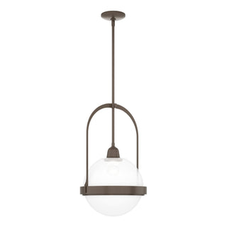Buy bronze-with-opaline-glass-wf-glass-and-white-shade Atlas Mini Pendant by Hubbardton Forge