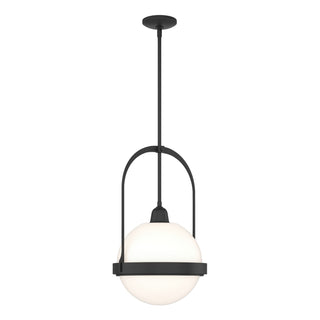 Buy black-with-opal-glass-gg-glass-and-white-shade Atlas Mini Pendant by Hubbardton Forge