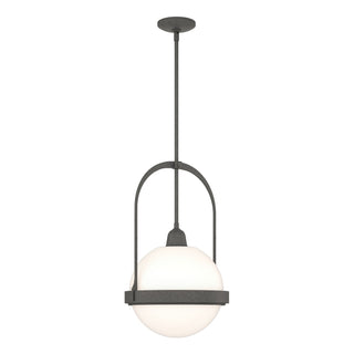 Buy natural-iron-with-opal-glass-gg-glass-and-white-shade Atlas Mini Pendant by Hubbardton Forge