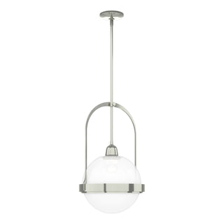 Buy sterling-with-opaline-glass-wf-glass-and-white-shade Atlas Mini Pendant by Hubbardton Forge