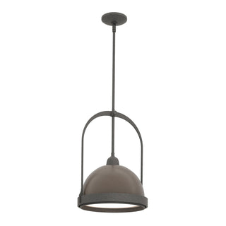 Buy natural-iron-and-amber-brown-shade Atlas Pendant by Hubbardton Forge