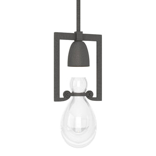 Buy natural-iron-with-clear-glass-zm-glass-and-clear-shade Apothecary Mini Pendant by Hubbardton Forge