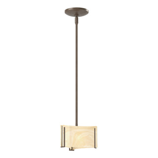 Buy bronze-with-amber-swirl-glass-aa-glass-and-amber-brown-shade Exos Glass Pendant by Hubbardton Forge