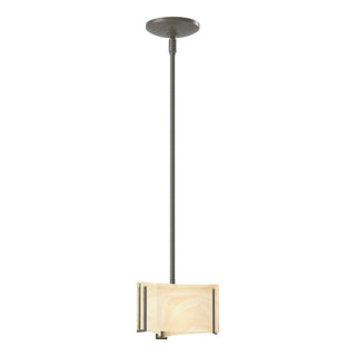 Buy dark-smoke-with-amber-swirl-glass-aa-glass-and-amber-brown-shade Exos Glass Mini Pendant by Hubbardton Forge