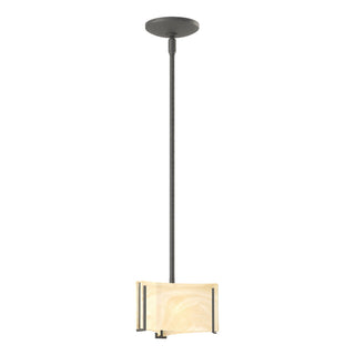 Buy natural-iron-with-amber-swirl-glass-aa-glass-and-amber-brown-shade Exos Glass Mini Pendant by Hubbardton Forge