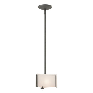 Buy natural-iron-with-white-art-glass-bb-glass-and-white-shade Exos Glass Mini Pendant by Hubbardton Forge