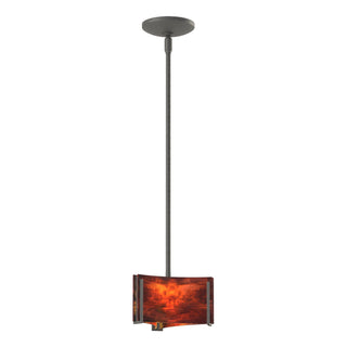 Buy natural-iron-with-topaz-glass-zb-glass-and-amber-brown-shade Exos Glass Pendant by Hubbardton Forge