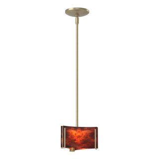 Buy soft-gold-with-topaz-glass-zb-glass-and-amber-brown-shade Exos Glass Mini Pendant by Hubbardton Forge