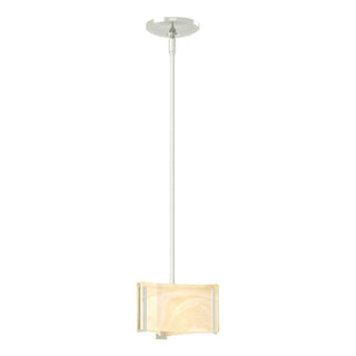 Buy sterling-with-amber-swirl-glass-aa-glass-and-amber-brown-shade Exos Glass Mini Pendant by Hubbardton Forge