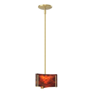 Buy modern-brass-with-topaz-glass-zb-glass-and-amber-brown-shade Exos Glass Mini Pendant by Hubbardton Forge