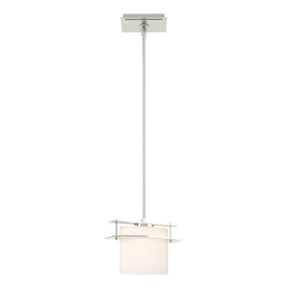 Buy sterling-with-opal-glass-gg-glass-and-white-shade Ellipse Mini Pendant by Hubbardton Forge