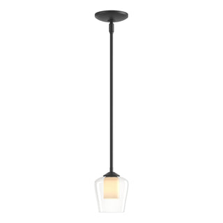 Buy black-with-clear-glass-with-opal-diffuser-zu-glass-and-clear-shade Simple Lines Pendant by Hubbardton Forge