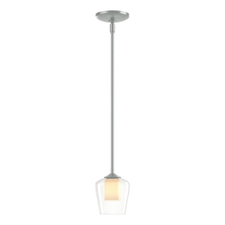 Buy vintage-platinum-with-clear-glass-with-opal-diffuser-zu-glass-and-clear-shade Simple Lines Pendant by Hubbardton Forge