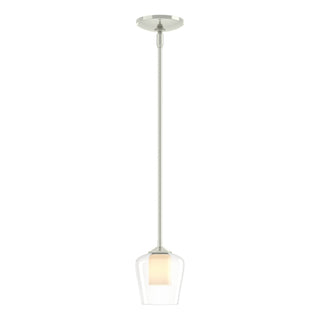 Buy sterling-with-clear-glass-with-opal-diffuser-zu-glass-and-clear-shade Simple Lines Mini Pendant by Hubbardton Forge
