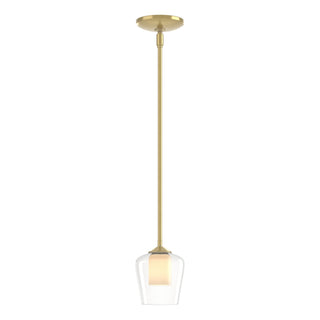 Buy modern-brass-with-clear-glass-with-opal-diffuser-zu-glass-and-clear-shade Simple Lines Mini Pendant by Hubbardton Forge