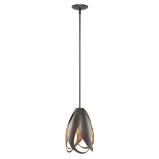 Buy oil-rubbed-bronze-and-amber-brown-shade Pental Mini Pendant by Hubbardton Forge
