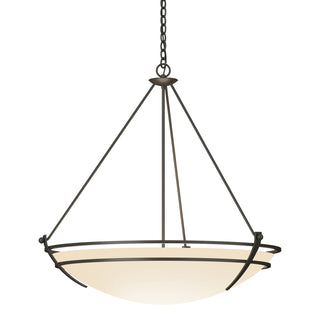Buy dark-smoke-with-opal-glass-gg-glass-and-white-shade Tryne Chandelier by Hubbardton Forge