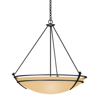 Buy black-with-sand-glass-ss-glass-and-amber-brown-shade Tryne Chandelier by Hubbardton Forge