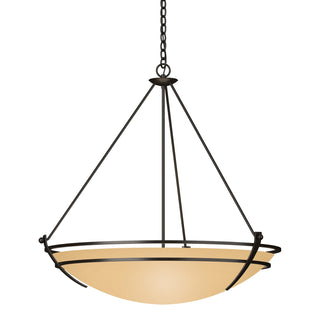 Buy oil-rubbed-bronze-with-sand-glass-ss-glass-and-amber-brown-shade Tryne Pendant by Hubbardton Forge