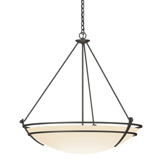 Buy natural-iron-with-opal-glass-gg-glass-and-white-shade Tryne Chandelier by Hubbardton Forge