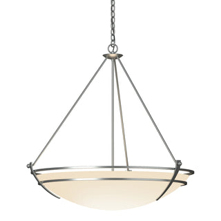 Buy vintage-platinum-with-opal-glass-gg-glass-and-white-shade Tryne Chandelier by Hubbardton Forge