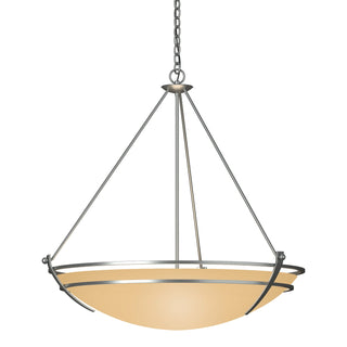 Buy vintage-platinum-with-sand-glass-ss-glass-and-amber-brown-shade Tryne Chandelier by Hubbardton Forge