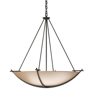 Buy dark-smoke-with-sand-glass-ss-glass-and-amber-brown-shade Compass Chandelier by Hubbardton Forge