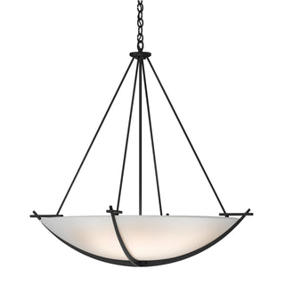 Buy black-with-opal-glass-gg-glass-and-white-shade Compass Chandelier by Hubbardton Forge