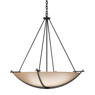 Buy oil-rubbed-bronze-with-sand-glass-ss-glass-and-amber-brown-shade Compass Pendant by Hubbardton Forge