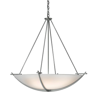 Buy vintage-platinum-with-opal-glass-gg-glass-and-white-shade Compass Chandelier by Hubbardton Forge
