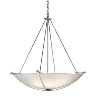 Buy sterling-with-opal-glass-gg-glass-and-white-shade Compass Chandelier by Hubbardton Forge