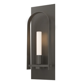 Buy dark-smoke-with-frosted-glass-fd-glass-and-white-shade Triomphe Sconce by Hubbardton Forge