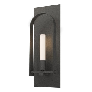 Buy natural-iron-with-frosted-glass-fd-glass-and-white-shade Triomphe Sconce by Hubbardton Forge