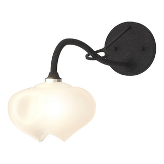 Buy black-with-frosted-glass-fd-glass-and-white-shade Ume Sconce by Hubbardton Forge