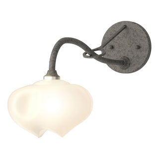 Buy natural-iron-with-frosted-glass-fd-glass-and-white-shade Ume Sconce by Hubbardton Forge