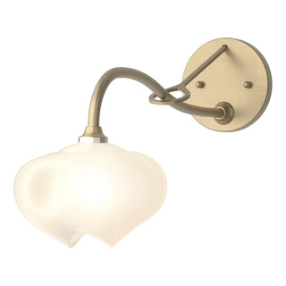 Buy soft-gold-with-frosted-glass-fd-glass-and-white-shade Ume Sconce by Hubbardton Forge