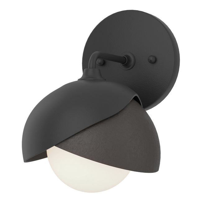Brooklyn Double Shade Bath Sconce by Hubbardton Forge - Black, Oil Rubbed Bronze, 1 Light [Hubbardton Forge-201374-SKT-10-14-GG0711|MAIN]