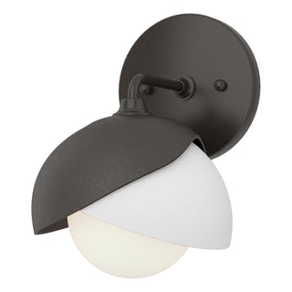Buy oil-rubbed-bronze-with-opal-glass-gg-glass-and-white-shade Brooklyn Sconce by Hubbardton Forge