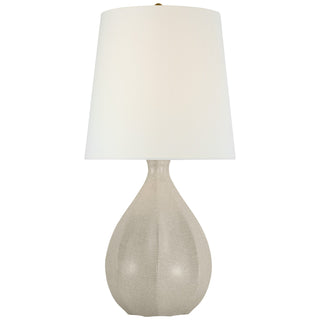 Buy bone-craquelure-with-11-5-x-14-5-x-14-linen-glass Rana Table Lamp by Visual Comfort Signature