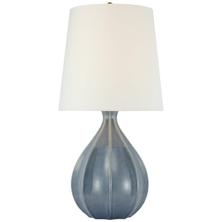 Buy polar-blue-crackle-with-11-5-x-14-5-x-14-linen-glass Rana Table Lamp by Visual Comfort Signature